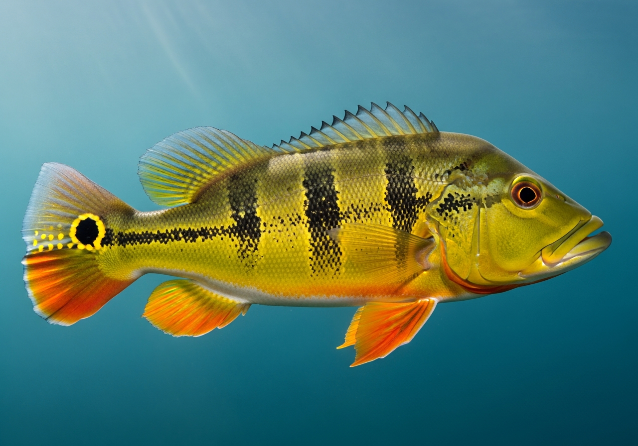 Butterfly Peacock Bass (Cichla ocellaris) fish species